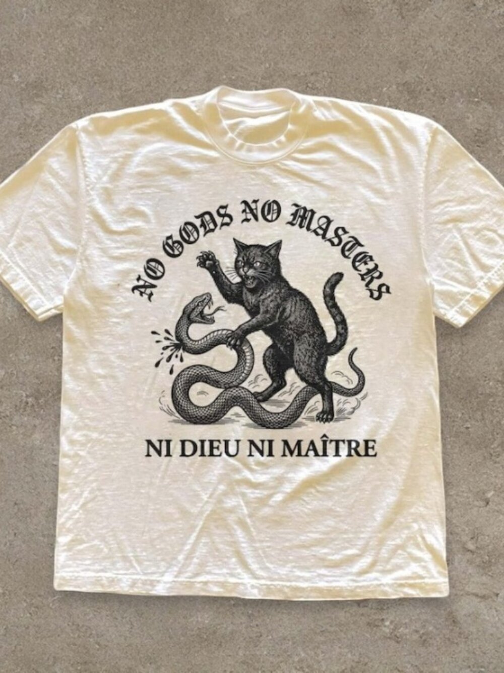 Anarchist Cat Shirt, No Gods No Masters Tee